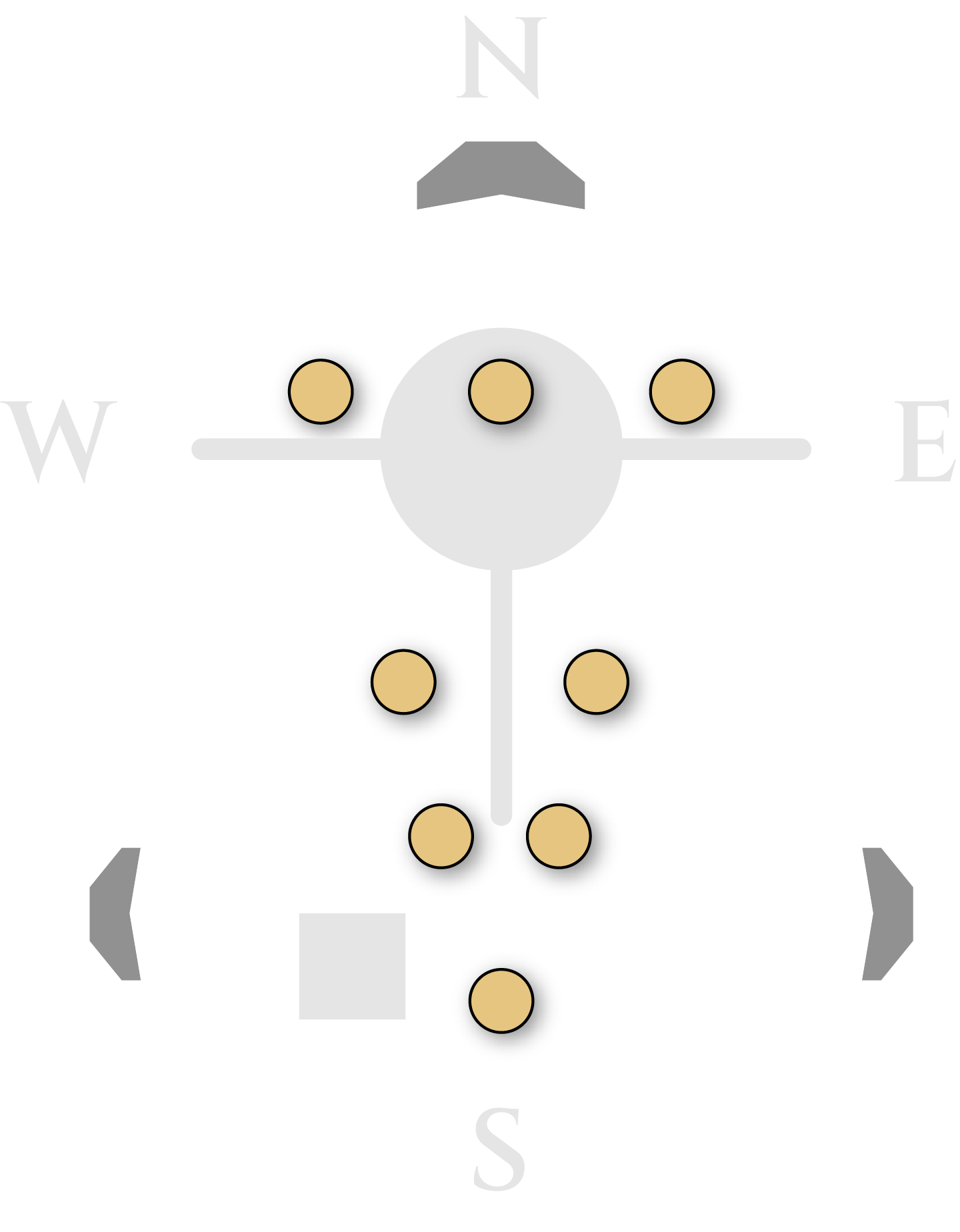 Church floorplan. Select a gold dot to explore an area.